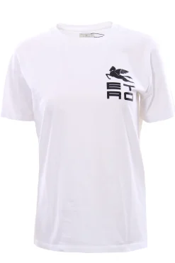 T-shirt in jersey di cotone con logo etro