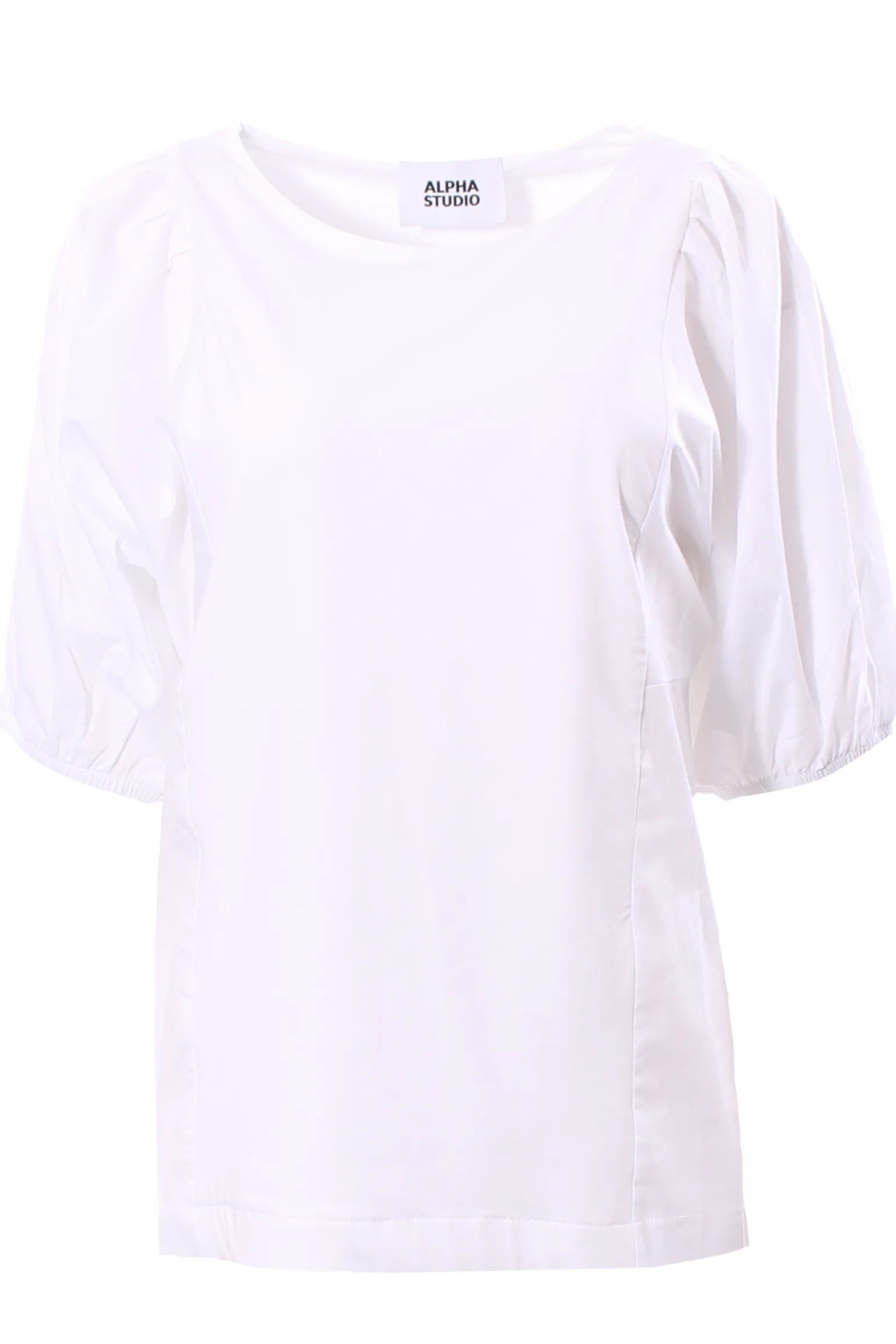 T-shirt in jersey e cotone con maniche puffy
