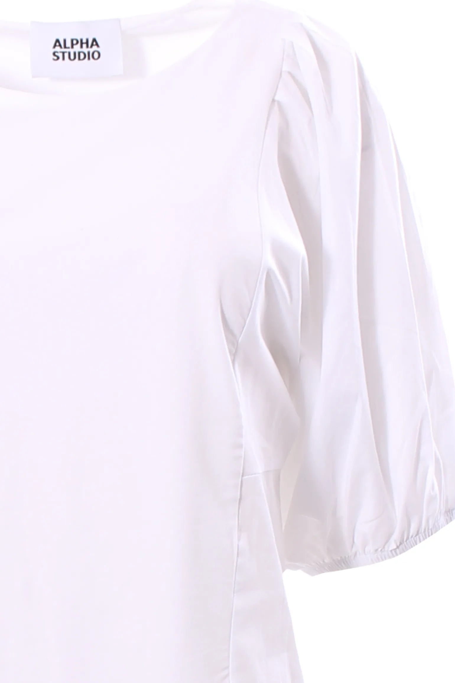 T-shirt in jersey e cotone con maniche puffy
