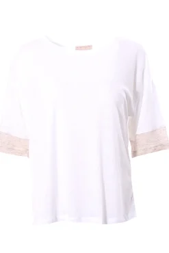 T-shirt in lino bicolore