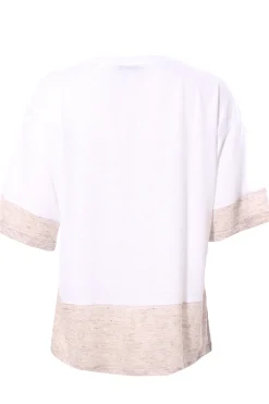T-shirt in lino bicolore